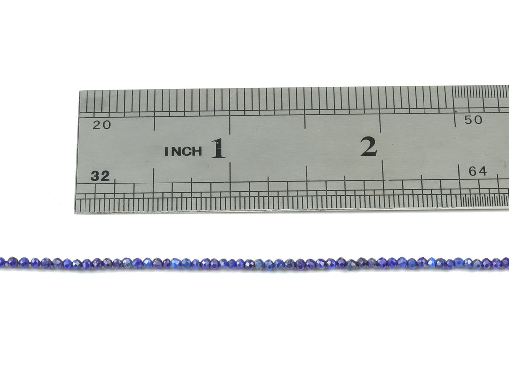 Lapis Lazuli Round Beads 2mm - 15.5 inch - Faceted Round Gemstone Beads - Natural Stone Beads - 2x2mm - NS1157 - DOMEDBAZAAR