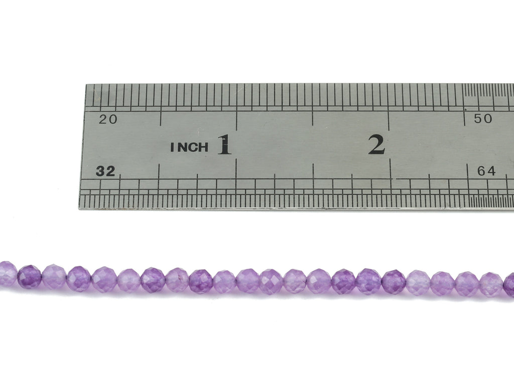 Amethyst Round Beads 4mm - 15.5 inch - Faceted Round Gemstone Beads - Natural Stone Beads - 4x4mm - NS1159 - DOMEDBAZAAR