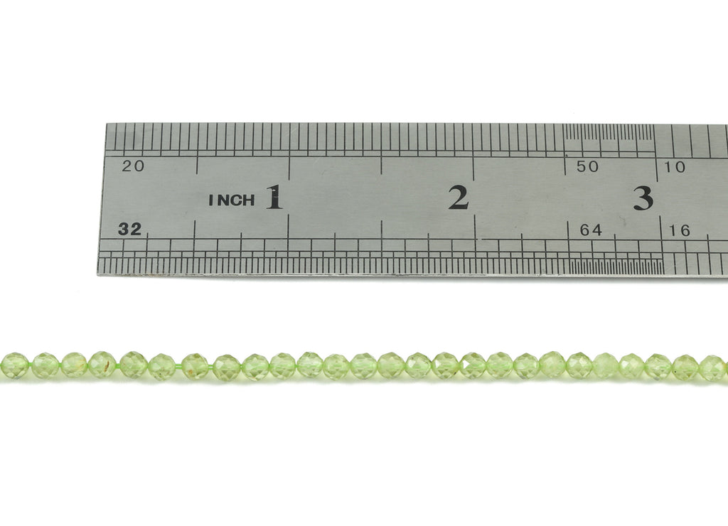 Peridot Round Beads 3mm - 15.5 inch - Faceted Round Gemstone Beads - Natural Stone Beads - 3.5x3.5mm - NS1167 - DOMEDBAZAAR
