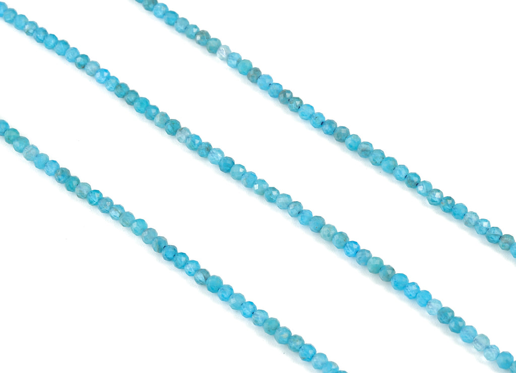 Apatite Round Beads 3mm - 15.5 inch - Faceted Round Gemstone Beads - Natural Stone Beads - 3x3mm - NS1168 - DOMEDBAZAAR