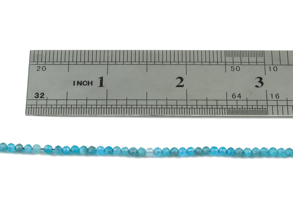 Apatite Round Beads 3mm - 15.5 inch - Faceted Round Gemstone Beads - Natural Stone Beads - 3x3mm - NS1168 - DOMEDBAZAAR