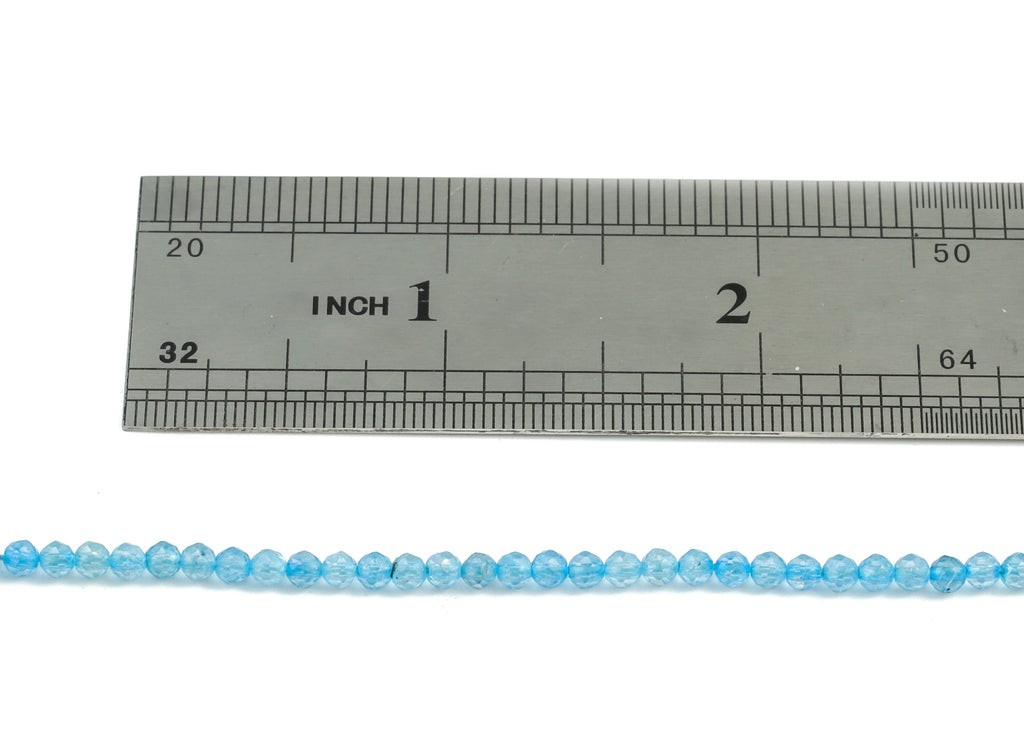 Black Topaz Round Beads 3mm  - 15.5 inch - Faceted Round Gemstone Beads - Natural Stone Beads - 3x3mm - NS1176 - DOMEDBAZAAR
