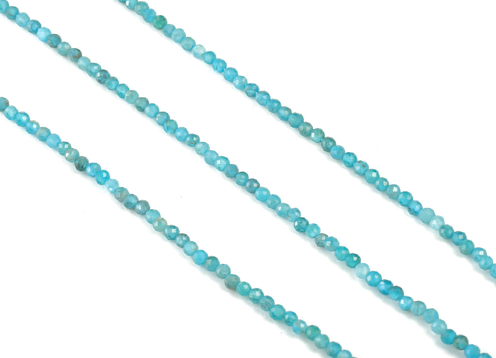 Apatite Natural Round Beads 2mm - 15.5 inch - Faceted Round Gemstone Beads - Natural Stone Beads - 2x2mm - NS1182 - DOMEDBAZAAR