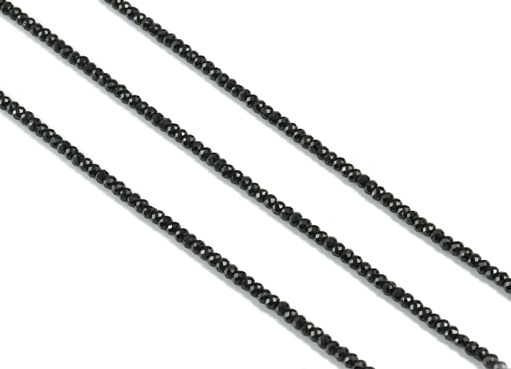 The Black Spinel Round Beads 2-3mm - 15.5 inch - Faceted Round Gemstone Beads - Natural Stone Beads - 2x3mm - NS1185 - DOMEDBAZAAR