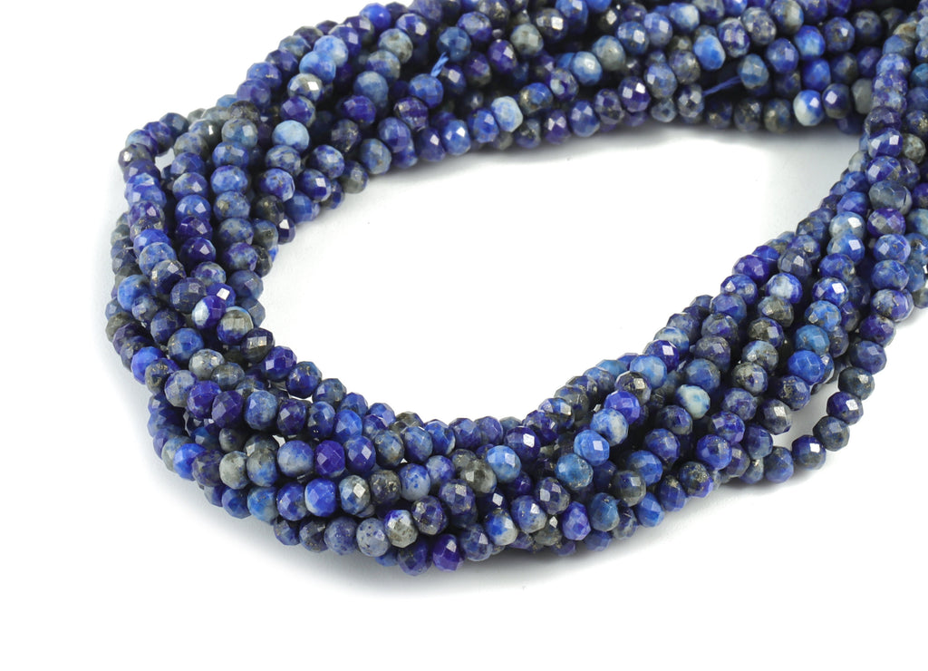 Lapis  Lazuli  Round Beads 2-3mm - 15.5 inch - Faceted Round Gemstone Beads - Natural Stone Beads - 2x3mm - NS1190 - DOMEDBAZAAR