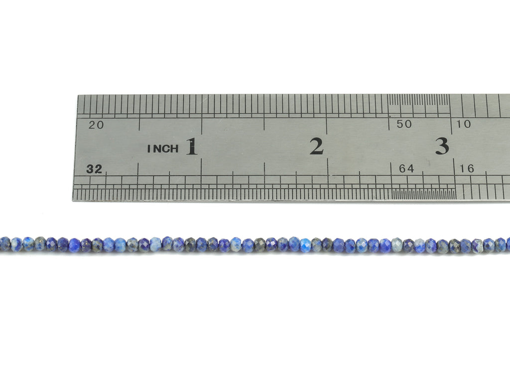 Lapis  Lazuli  Round Beads 2-3mm - 15.5 inch - Faceted Round Gemstone Beads - Natural Stone Beads - 2x3mm - NS1190 - DOMEDBAZAAR