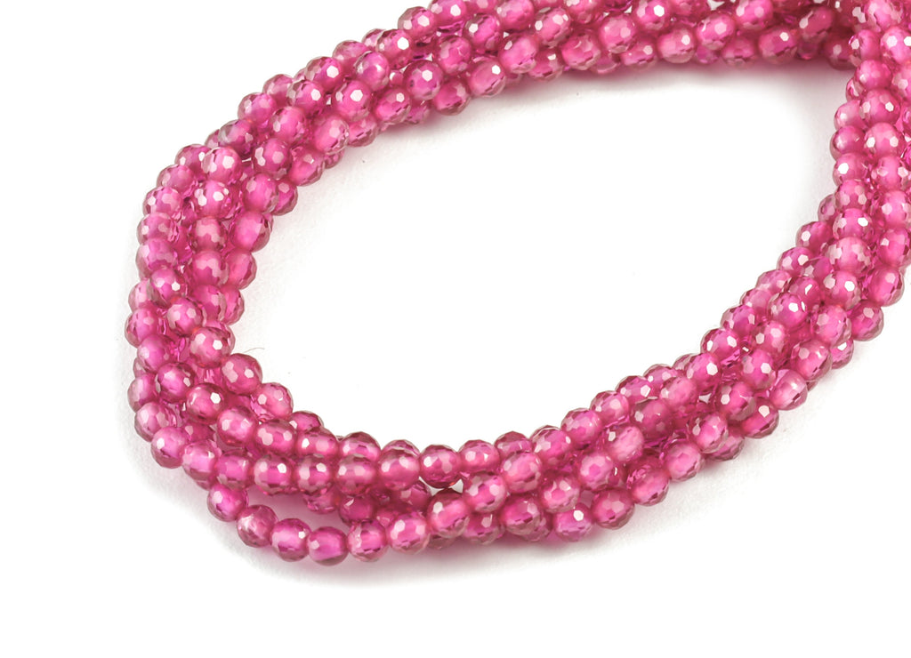 Ruby Round Beads 2mm - 15.5 inch - Faceted Round Gemstone Beads - Natural Stone Beads - 2x2mm - NS1193 - DOMEDBAZAAR