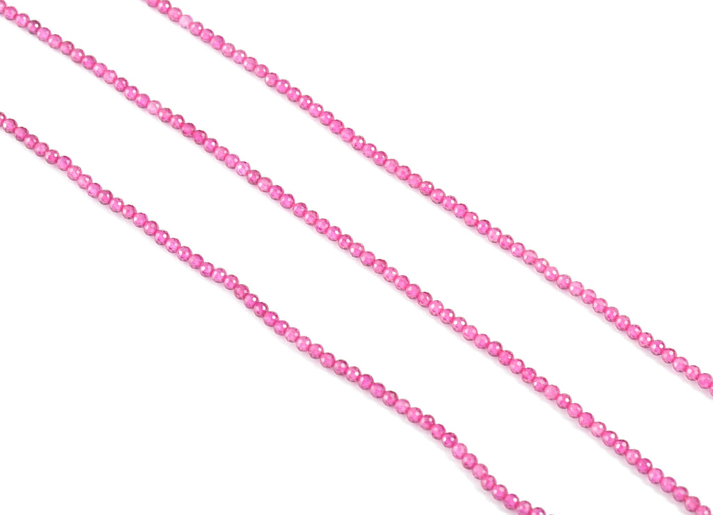 Ruby Round Beads 2mm - 15.5 inch - Faceted Round Gemstone Beads - Natural Stone Beads - 2x2mm - NS1193 - DOMEDBAZAAR