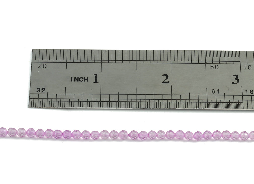 Purple Crystal Round Beads 3mm - 15.5 inch - Faceted Round Gemstone Beads - Natural Stone Beads - 3x3mm - NS1199B - DOMEDBAZAAR