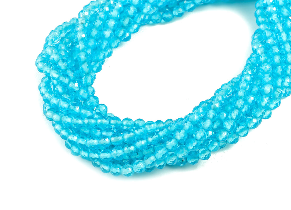 Blue Crystal Round Beads 2mm - 15.5 inch - Faceted Round Gemstone Beads - Natural Stone Beads - 2x2mm - NS1200A - DOMEDBAZAAR