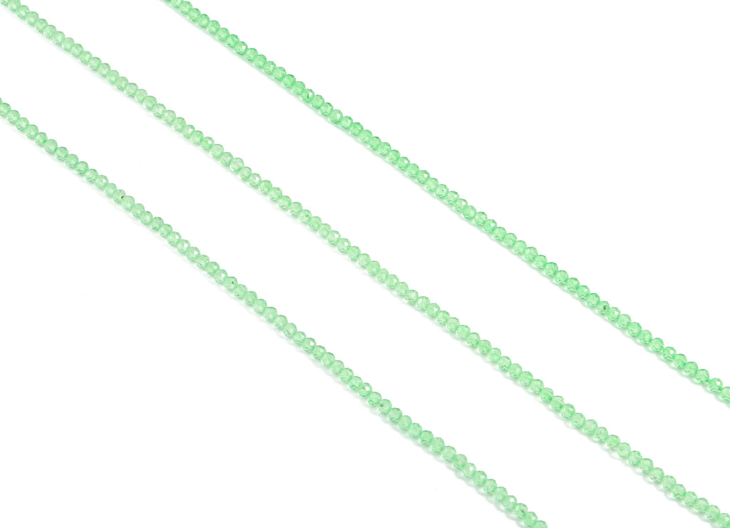Green Crystal Round Beads 2mm - 15.5 inch - Faceted Round Gemstone Beads - Natural Stone Beads - 2x2mm - NS1200C - DOMEDBAZAAR