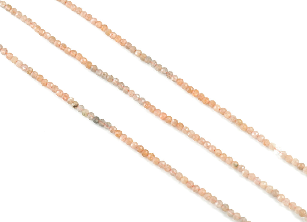Sun Stone Round Beads 2mm - 15.5 inch - Faceted Round Gemstone Beads - Choi Moon Bdeas - Natural Stone Beads - 2x2mm - NS1204 - DOMEDBAZAAR