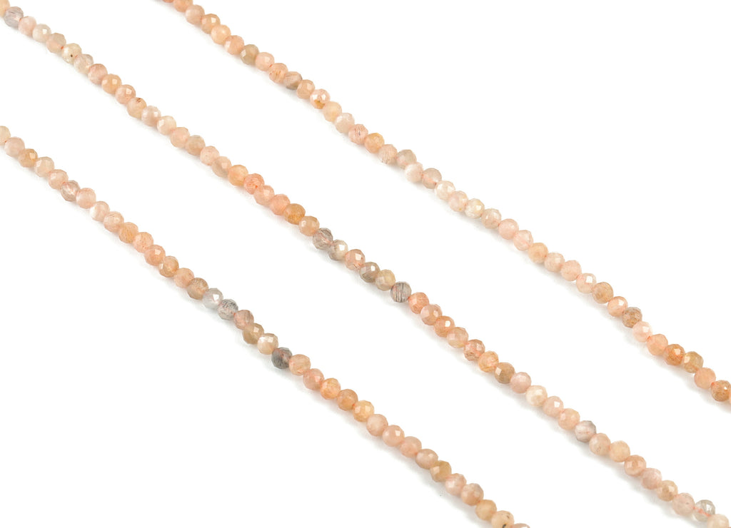 Sun Stone Round Beads 3mm - 15.5 inch - Faceted Round Gemstone Beads - Natural Stone Beads - Choi Moon Bdeas - 3x3mm - NS1205 - DOMEDBAZAAR