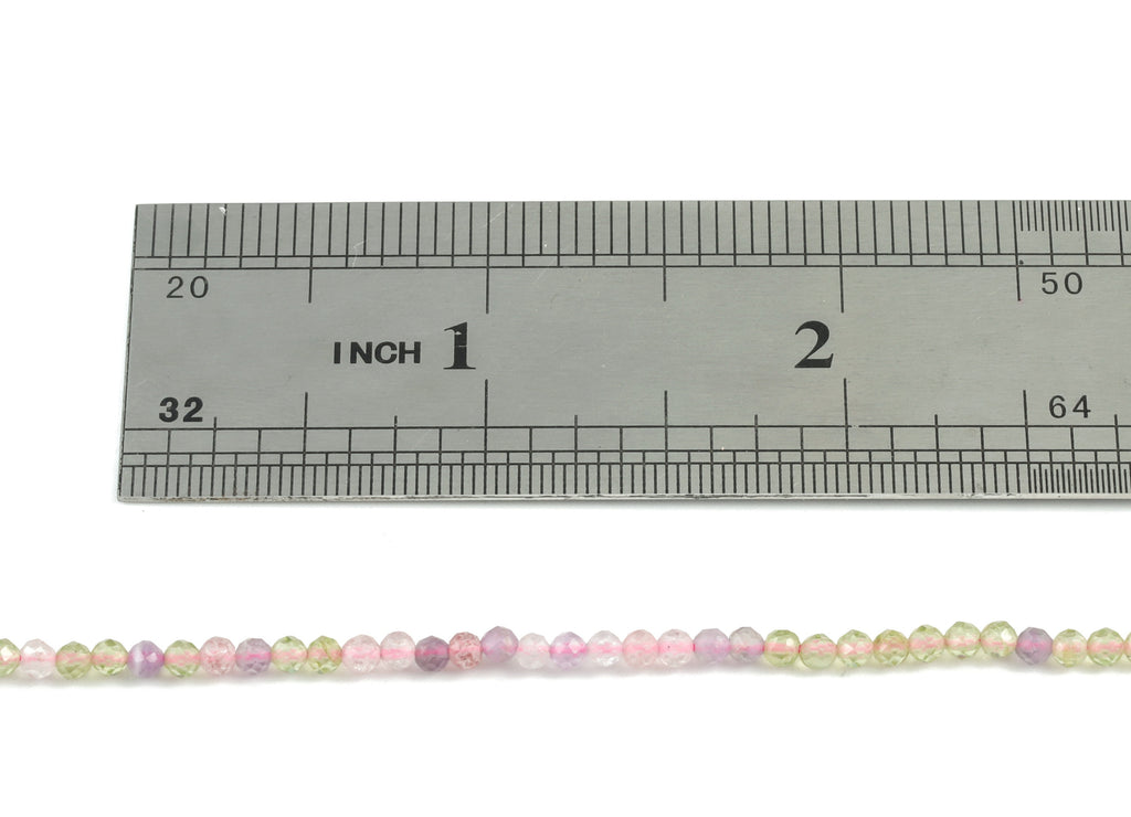 Fire Lines of Crystal Round Beads 2mm - 15.5 inch - Faceted Round Gemstone Beads - Natural Stone Beads - 2x2mm - NS1214 - DOMEDBAZAAR