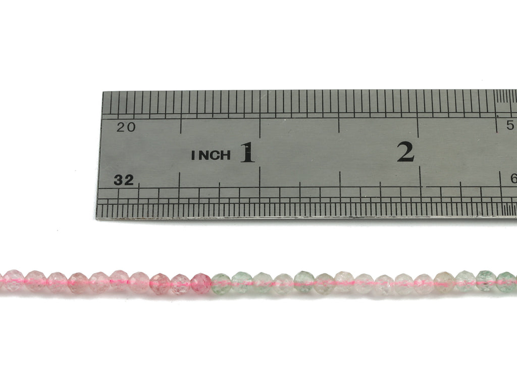 Red Green Strawberry Chrystal Round Beads 3mm - 15.5 inch - Faceted Round Gemstone Beads - Natural Stone Beads - 3x3mm - NS1216 - DOMEDBAZAAR
