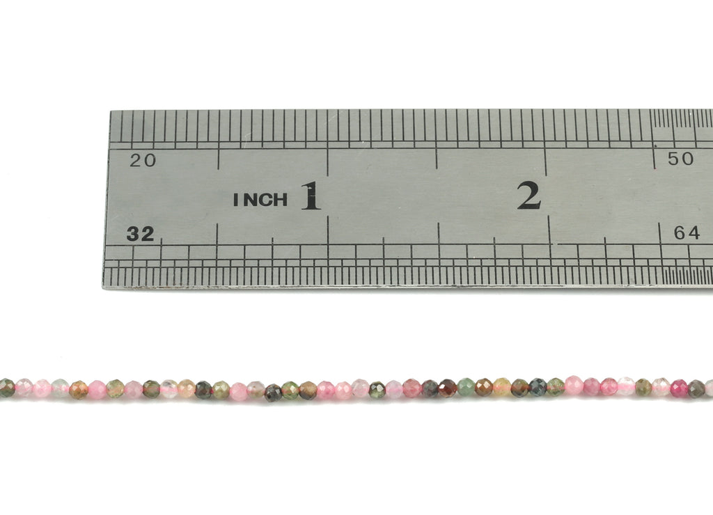 Tourmaline Round Beads 2mm - 15.5 inch - Faceted Round Gemstone Beads - Natural Stone Beads - 2x2mm - NS1217 - DOMEDBAZAAR