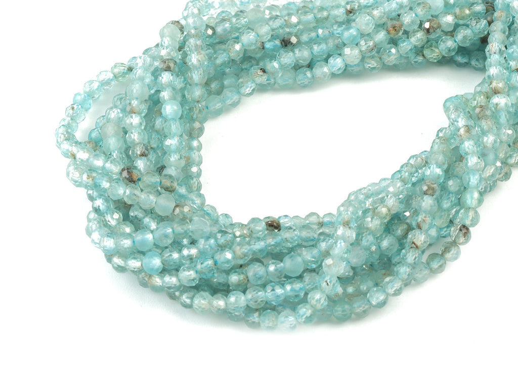 Apatite Round Beads 3mm - 15.5 inch - Faceted Round Gemstone Beads - Natural Stone Beads - 3x3mm - NS1226 - DOMEDBAZAAR