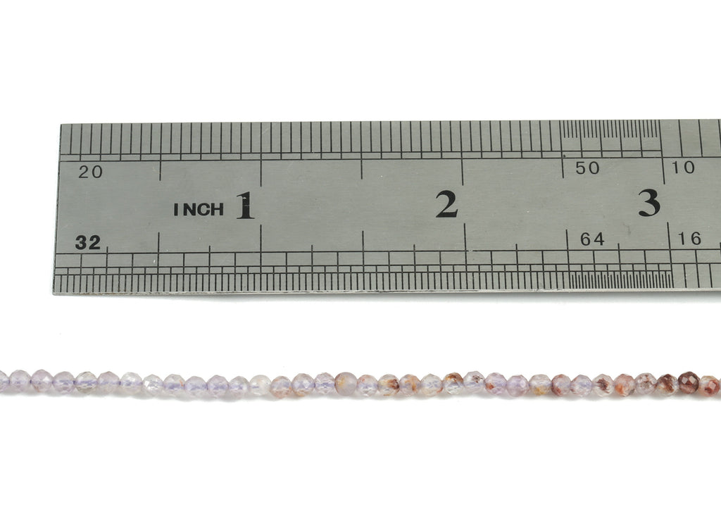 Purple Ghost Round Beads 2mm - 15.5 inch - Faceted Round Gemstone Beads - Natural Stone Beads - 2x2mm - NS1246 - DOMEDBAZAAR