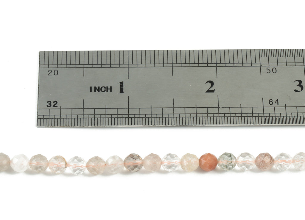 Color Development Round Beads 5mm - 15.5 inch - Faceted Round Gemstone Beads - Natural Stone Beads - 5x5mm - NS1248 - DOMEDBAZAAR