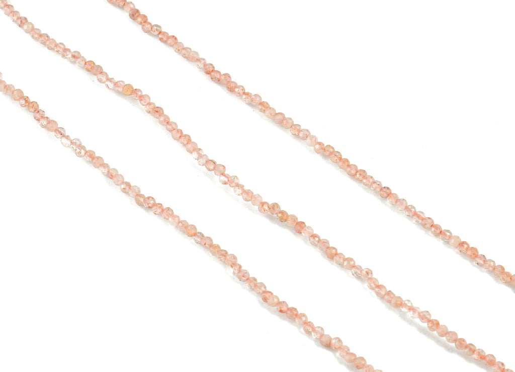 Orange Moonstone Round Beads 2mm - 15.5 inch - Faceted Round Gemstone Beads - Natural Stone Beads - 2x2mm - NS1249 - DOMEDBAZAAR