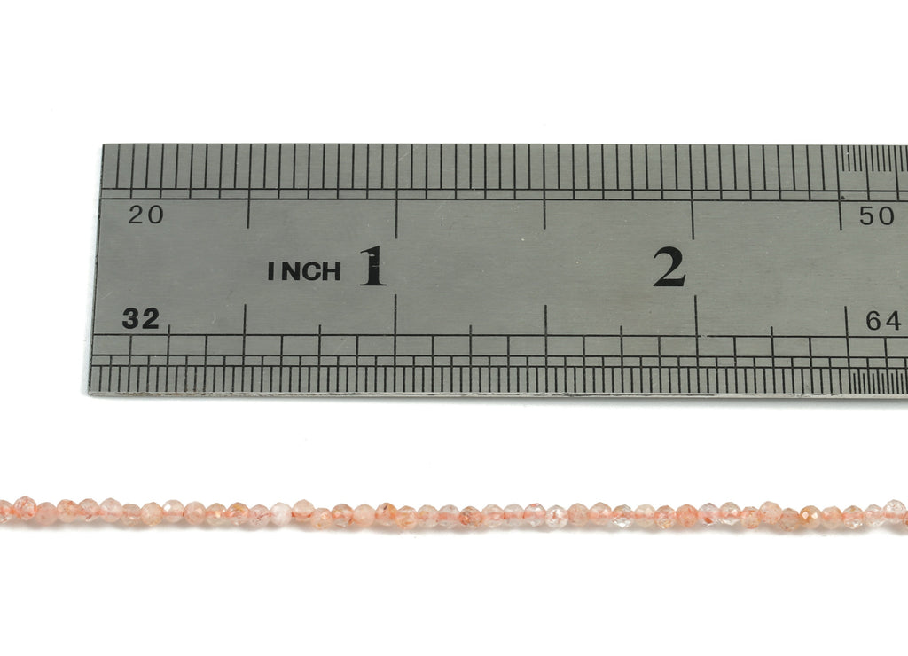Orange Moonstone Round Beads 2mm - 15.5 inch - Faceted Round Gemstone Beads - Natural Stone Beads - 2x2mm - NS1249 - DOMEDBAZAAR