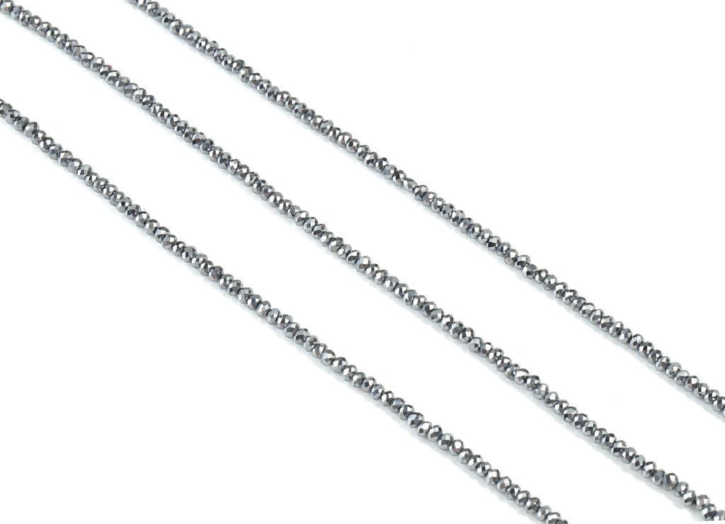 Titanium Hezi Round Beads 1-2mm - 15.5 inch - Faceted Round Gemstone Beads - Natural Stone Beads - 1x2mm - NS1252 - DOMEDBAZAAR