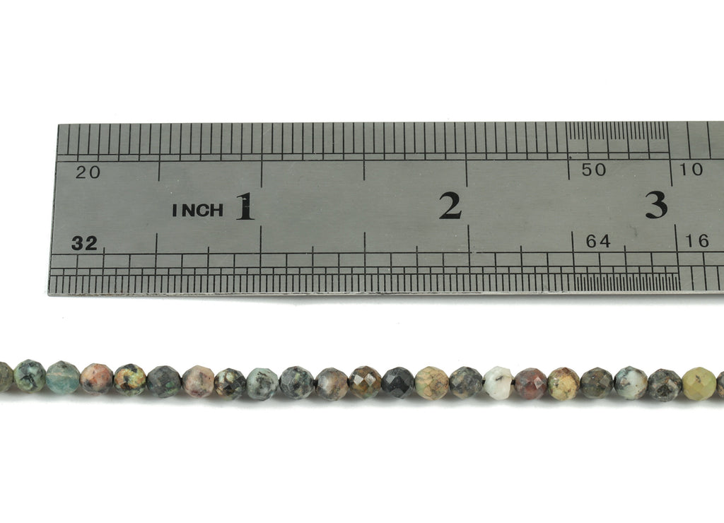 Turquoise Round Beads 4mm - 15.5 inch - Faceted Round Gemstone Beads - Natural Stone Beads - 4x4mm - NS1253 - DOMEDBAZAAR