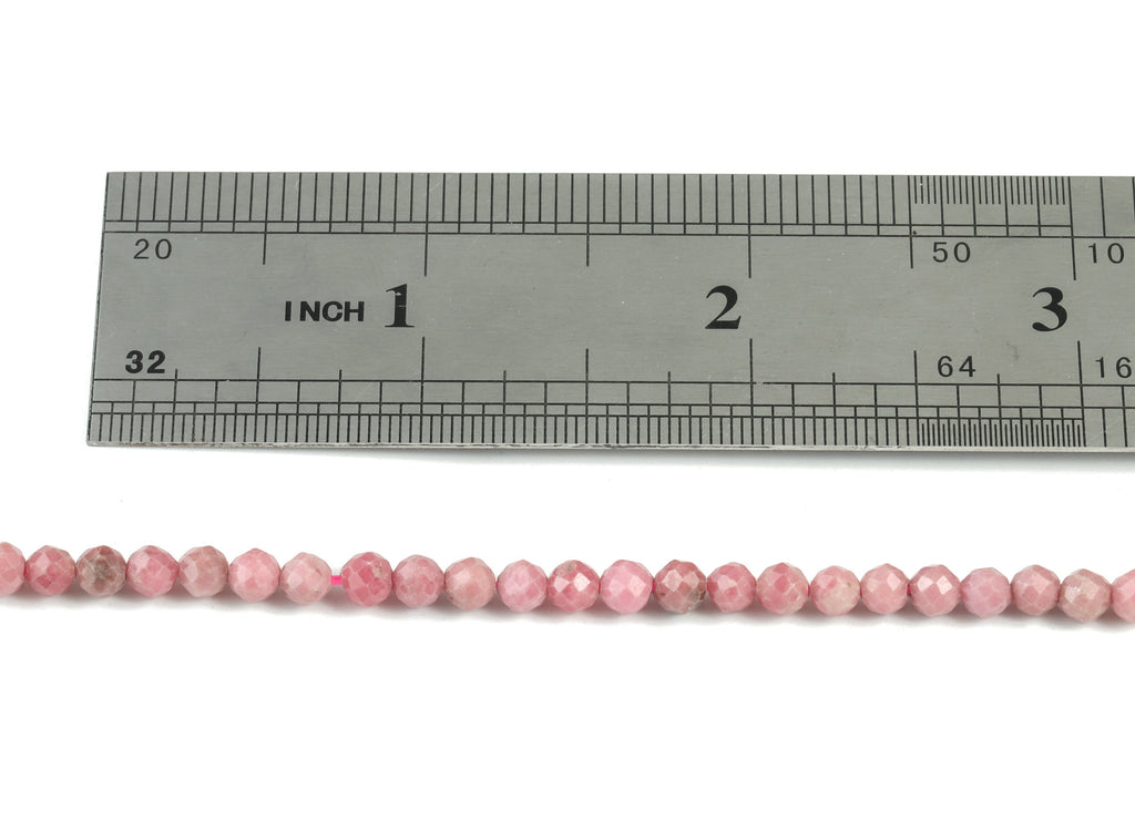 Rose Stone Round Beads 3mm - 15.5 inch - Faceted Round Gemstone Beads - Natural Stone Beads - 3x3mm - NS1260 - DOMEDBAZAAR