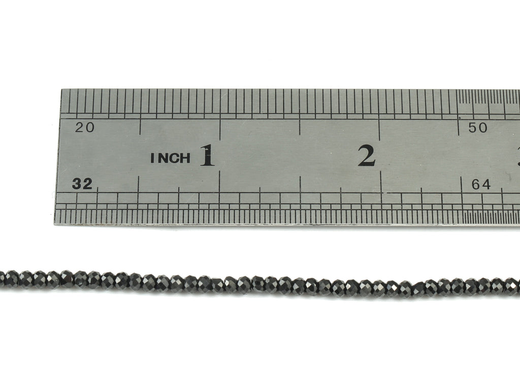 Black Spinel Rondelle Beads 2-3mm - 15.5 inch - Faceted Rondelle Gemstone Beads - Natural Stone Beads - 2x3mm - NS1264 - DOMEDBAZAAR