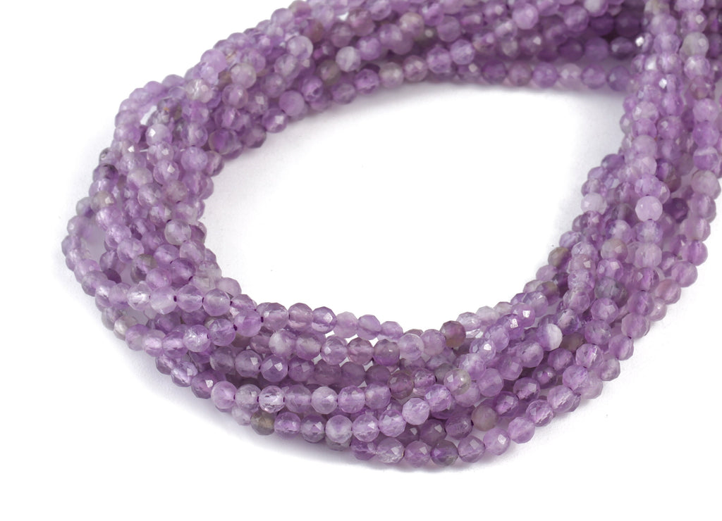 Amethyst Round Beads 2mm - 15.5 inch - Faceted Round Gemstone Beads - Natural Stone Beads - 2x2mm - NS1274 - DOMEDBAZAAR
