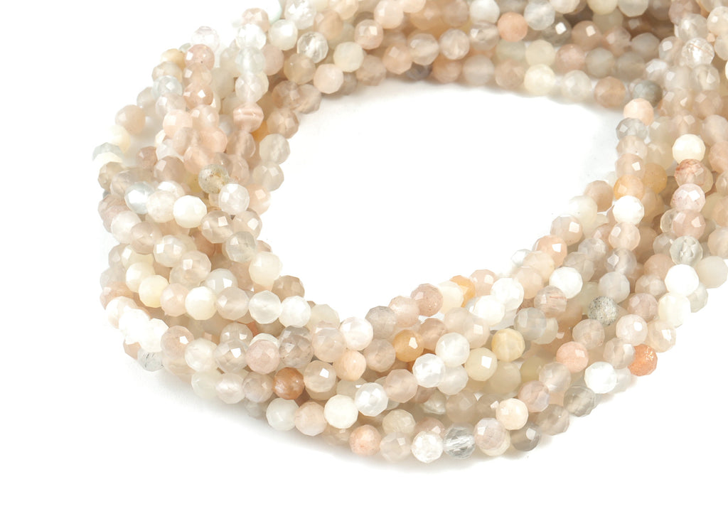 Choi Moon Round Beads 3mm - 15.5 inch - Faceted Round Gemstone Beads - Sun Stone - Natural Stone Beads - 3x3mm - NS1275 - DOMEDBAZAAR
