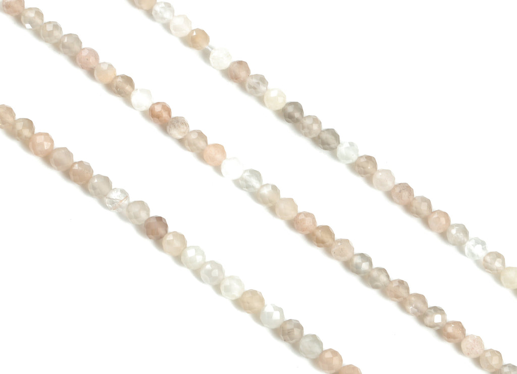 Choi Moon Round Beads 3mm - 15.5 inch - Faceted Round Gemstone Beads - Sun Stone - Natural Stone Beads - 3x3mm - NS1275 - DOMEDBAZAAR