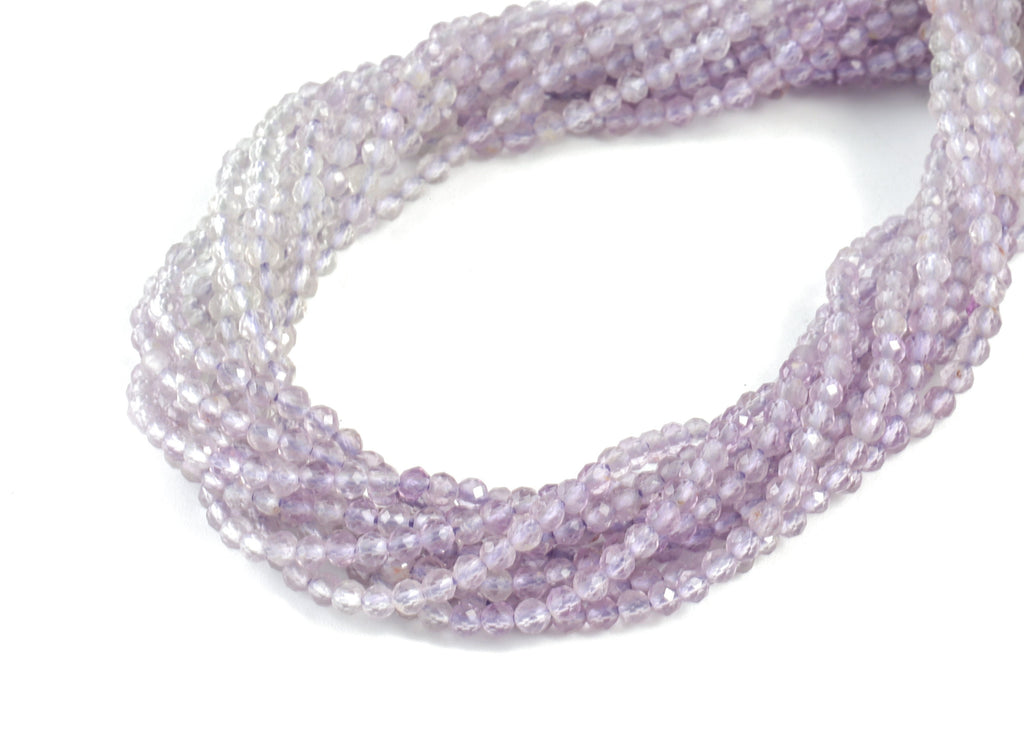 Purple Ghost Round Beads 2mm - 15.5 inch - Faceted Round Gemstone Beads - Natural Stone Beads - 2x2mm - NS1277 - DOMEDBAZAAR