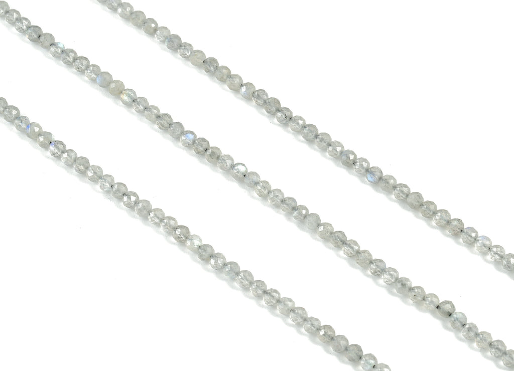 Labradorite Round Beads 3mm - 15.5 inch - Faceted Round Gemstone Beads - Natural Stone Beads - 3x3mm - NS1279 - DOMEDBAZAAR