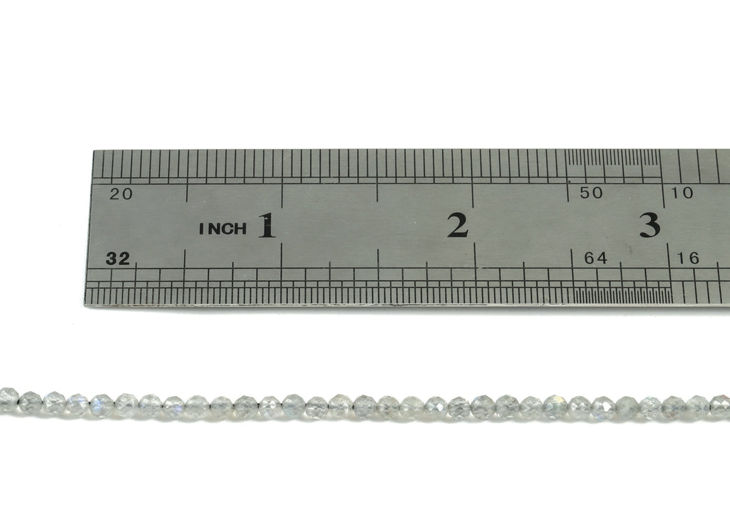 Labradorite Round Beads 3mm - 15.5 inch - Faceted Round Gemstone Beads - Natural Stone Beads - 3x3mm - NS1279 - DOMEDBAZAAR