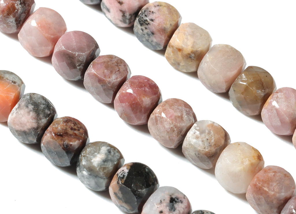 Rhodochrosite Cube Beads 4mm -    15.5 inch - Faceted Cube Gemstone Beads - Natural Stone Beads - 4x4mm - NS1069 - DOMEDBAZAAR