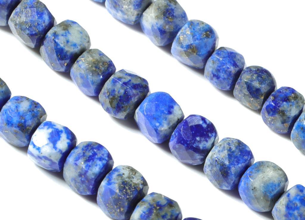 Lapis Cube Beads 4mm - 15.5 inch - Faceted Cube Gemstone Beads - Natural Stone Beads - 4x4mm - NS1079 - DOMEDBAZAAR