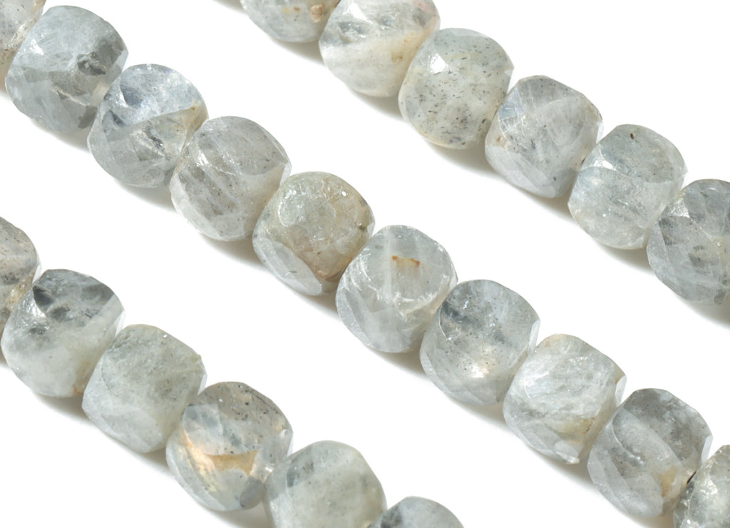 Labradorite Cube Beads 4mm - 15.5 inch - Faceted Cube Gemstone Beads - Natural Stone Beads - 4x4mm - NS1091 - DOMEDBAZAAR