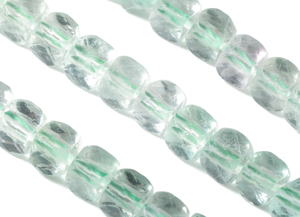 Fluorite Cube Beads 4mm - 15.5 inch - Faceted Cube Gemstone Beads - Natural Stone Beads - 4x4mm - NS1094 - DOMEDBAZAAR