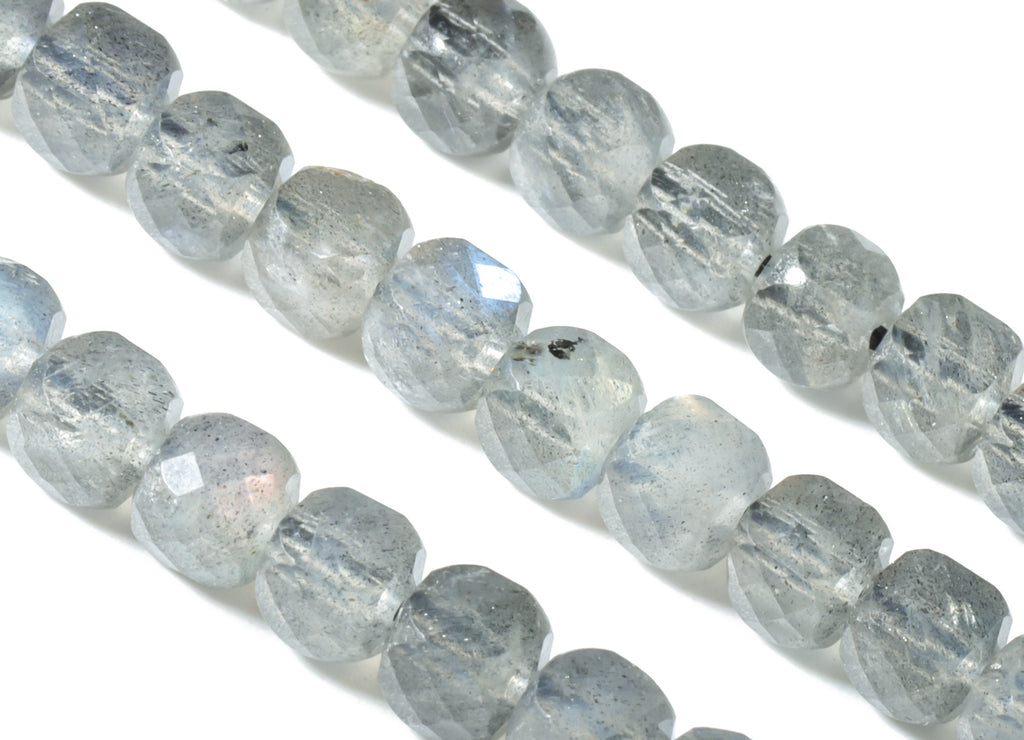 Labadorite Cube Beads 4mm - 15.5 inch - Faceted Cube Gemstone Beads - Natural Stone Beads - 4x4mm - NS1096 - DOMEDBAZAAR