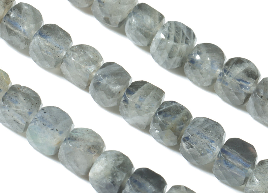 Labadorite Cube Beads 4mm - 15.5 inch - Faceted Cube Gemstone Beads - Natural Stone Beads - 4x4mm - NS1097 - DOMEDBAZAAR