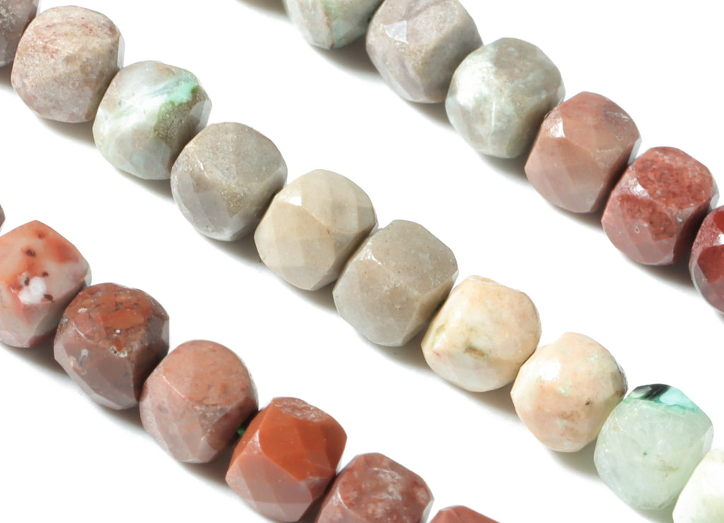 Chrysocolla Cube Beads 4mm - 15.5 inch - Faceted Cube Gemstone Beads - Natural Stone Beads - 4x4mm - NS1113 - DOMEDBAZAAR