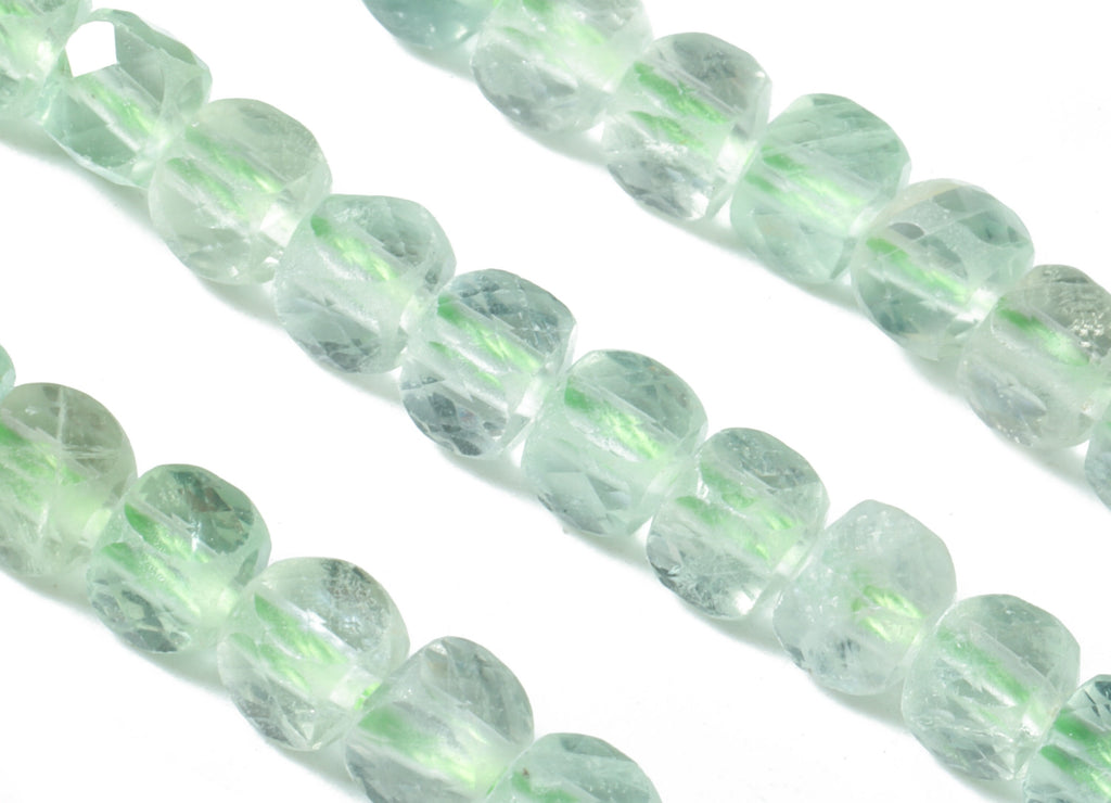 Flourite Cube Beads 4mm - 15.5 inch - Faceted Cube Gemstone Beads - Natural Stone Beads - 4x4mm - NS1129 - DOMEDBAZAAR