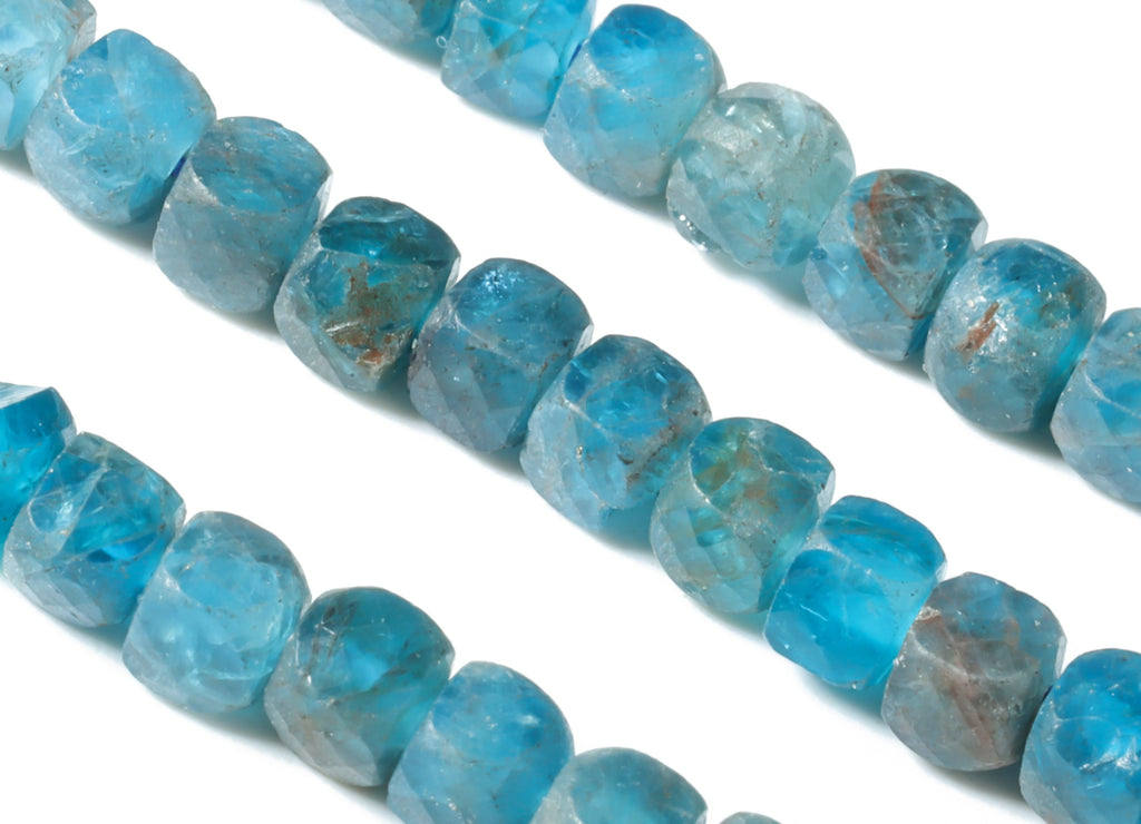 Apatite Cube Beads 4mm - 15.5 inch - Faceted Cube Gemstone Beads - Natural Stone Beads - 4x4mm - NS1135 - DOMEDBAZAAR