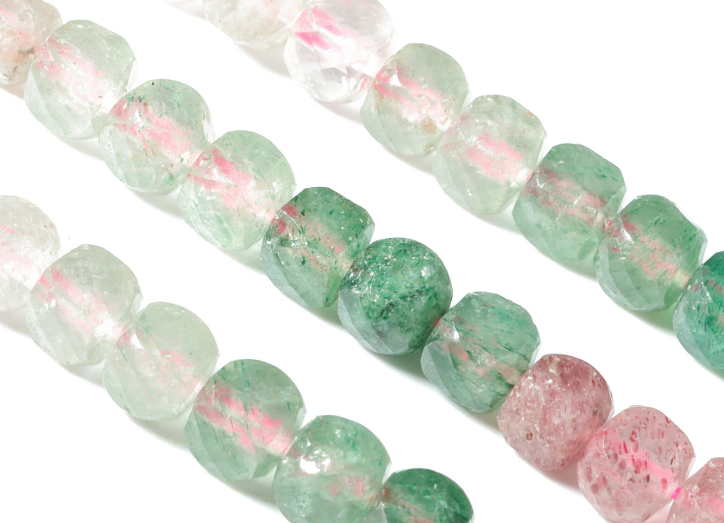 Strawberry Cube Beads 5mm - 15.5 inch - Faceted Cube Gemstone Beads - Natural Stone Beads - 5x5mm - NS1145 - DOMEDBAZAAR