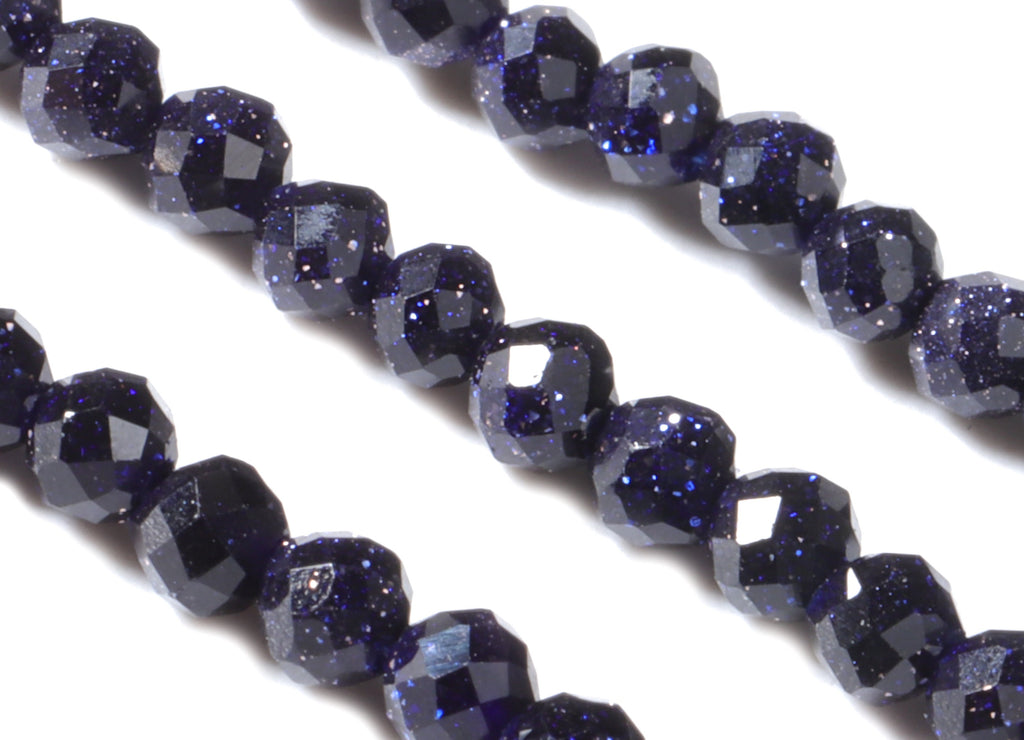 Blue Sand  Round Beads 2mm - 15.5 inch - Faceted Round Gemstone Beads - Natural Stone Beads - 2x2mm - NS1164 - DOMEDBAZAAR