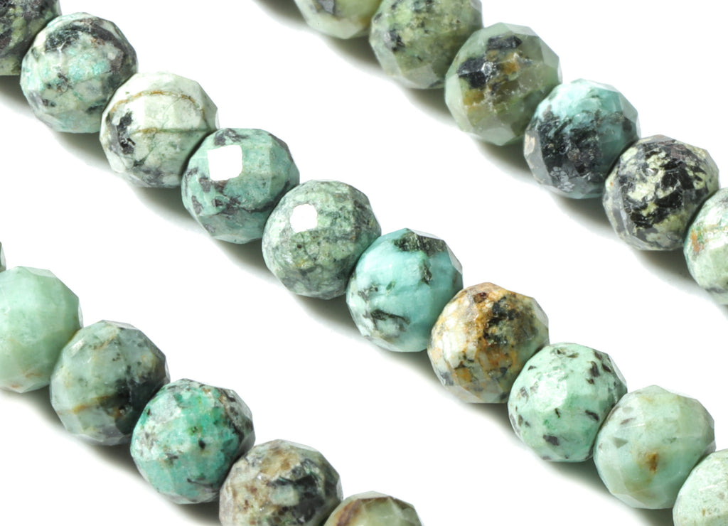 African Loose Rondella Beads 4mm - 15.5 inch - Faceted Rondella Gemstone Beads - Natural Stone Beads - 3x4mm - NS1174 - DOMEDBAZAAR
