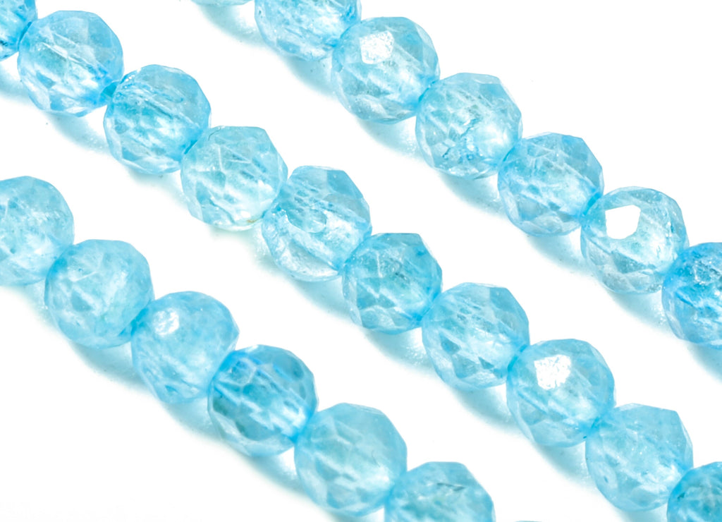 Black Topaz Round Beads 3mm  - 15.5 inch - Faceted Round Gemstone Beads - Natural Stone Beads - 3x3mm - NS1176 - DOMEDBAZAAR