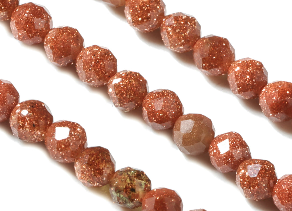 Golden Sand Round Beads 2mm - 15.5 inch - Faceted Round Gemstone Beads - Natural Stone Beads - 2x2mm - NS1177 - DOMEDBAZAAR