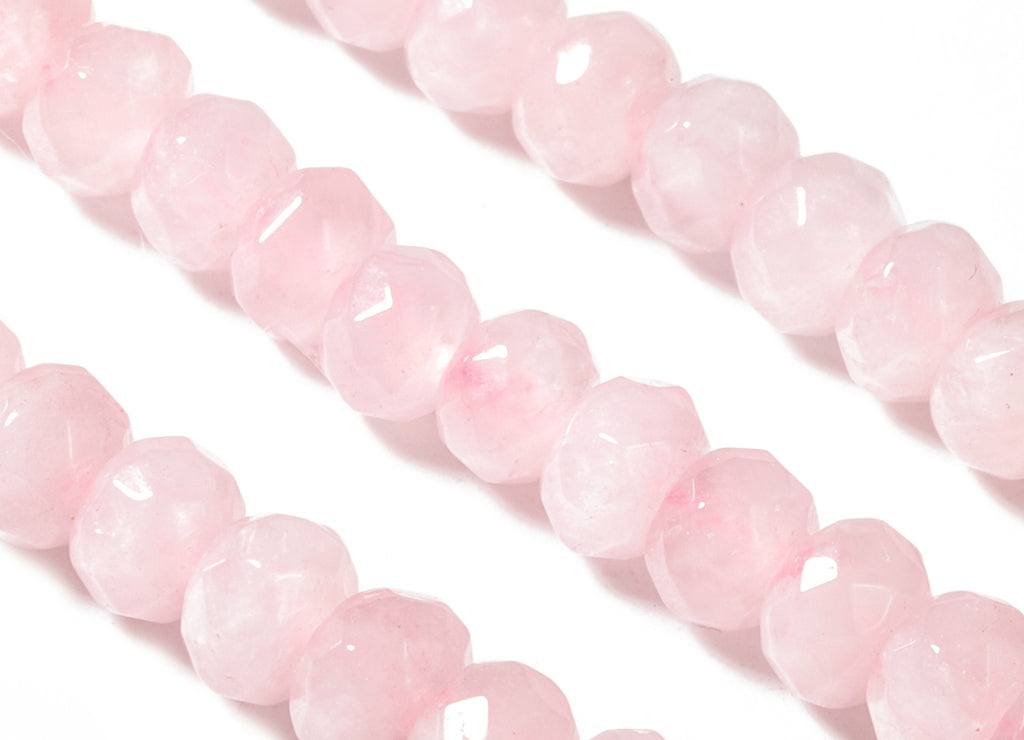 Crystal Pink Quartz Round Beads 4-6mm - 15.5 inch - Faceted Round Gemstone Beads - Natural Stone Beads - 4x6mm - NS1178 - DOMEDBAZAAR